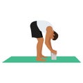 Man doing Uttanasana or Standing Forward Fold yoga pose