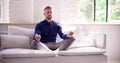 Man Doing Yoga Lotus Position Royalty Free Stock Photo