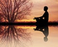 Man doing yoga outdoor