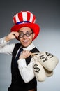 The man with dollar money sacks Royalty Free Stock Photo