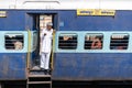 Man in a door of an Indian Train Royalty Free Stock Photo