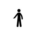 man down, finger icon. Element of man pointing icon for mobile concept and web apps. Detailed man down, finger icon can be used fo Royalty Free Stock Photo