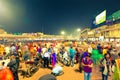 Man down on the knees with prayer on crowded Grand Road in Puri Royalty Free Stock Photo