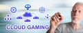 Man drawing cloud gaming concept Royalty Free Stock Photo