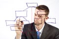 Man drawing an organization chart Royalty Free Stock Photo