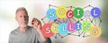 Man drawing social selling concept Royalty Free Stock Photo