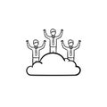 Man dreamer hand drawn sketch icon. Royalty Free Stock Photo