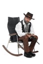 Man dressed as a retro with a Mauser Royalty Free Stock Photo