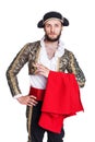 Man dressed as Spanish bull fighter Royalty Free Stock Photo