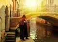 Man dressed in carnival costume in Venice, Italy Royalty Free Stock Photo