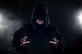 Cult Leader in a Black Robe Royalty Free Stock Photo