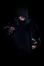 Cult Leader in a Black Robe Royalty Free Stock Photo