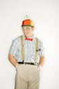 Man dressed like nerd. Royalty Free Stock Photo