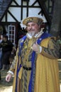 Man wears a medieval king`s costume to play a king at the Renasance Festival in Crownsville, MarylandMedieval m d as a king