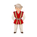 Man Dressed in National Ecuador Clothing Vector Illustration