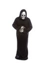 Man Dressed Up In Halloween Grim Reaper Feeling Sick