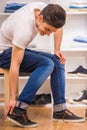 Man in dressing room Royalty Free Stock Photo