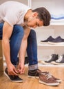 Man in dressing room Royalty Free Stock Photo