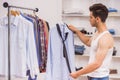 Man in dressing room Royalty Free Stock Photo