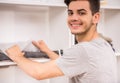 Man in dressing room Royalty Free Stock Photo