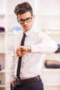 Man in dressing room Royalty Free Stock Photo