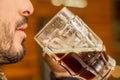 Man drinking a dark beer, delicious craft beer Booze Brew Alcohol Celebrate Royalty Free Stock Photo