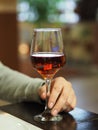 Man drinking a glass of red wine at restaurant Royalty Free Stock Photo