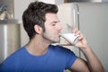 Man drinking milk Royalty Free Stock Photo