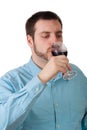 Man drinking red wine Royalty Free Stock Photo