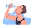Man Drinking Water Hydrate and Quench Thirst Vector Illustration Royalty Free Stock Photo