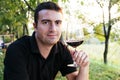 Man drinking wine Royalty Free Stock Photo
