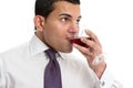 Man drinking or wine tasting Royalty Free Stock Photo