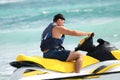 Man drive on the jetski Royalty Free Stock Photo