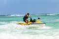 Man drive on the jetski Royalty Free Stock Photo