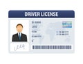 Man driver license plastic card template. Id card. Vector stock illustration