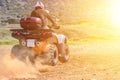 A man is driving ATV on off-road. Royalty Free Stock Photo