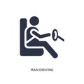 man driving icon on white background. Simple element illustration from behavior concept