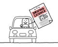 Man & driving licence Royalty Free Stock Photo