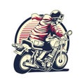 man driving motorcycle vector illustration design