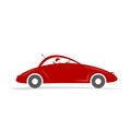 Man driving red sport car for your design Royalty Free Stock Photo