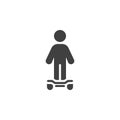 Man driving segway vector icon