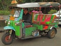 Man is driving tuk-tuk in Bangkok, Thailand Royalty Free Stock Photo