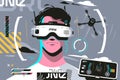 Man drones pilot in glasses Royalty Free Stock Photo