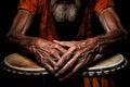 Man drum folk hands. Generate Ai Royalty Free Stock Photo