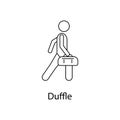 man with duffle illustration. Element of a person carries for mobile concept and web apps. Thin line man with duffle illustration