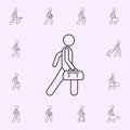 man with duffle illustration icon. Male Bag and luggage icons universal set for web and mobile