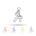 man with duffle multi color style icon. Simple thin line, outline vector of vmle bag and luggage icons for ui and ux, website or