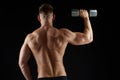 Man with dumbbells exercising Royalty Free Stock Photo