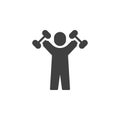 Man with dumbbells vector icon Royalty Free Stock Photo