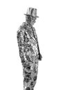 Man dummy in a suit and top hat of pieces of glass mirrors Royalty Free Stock Photo